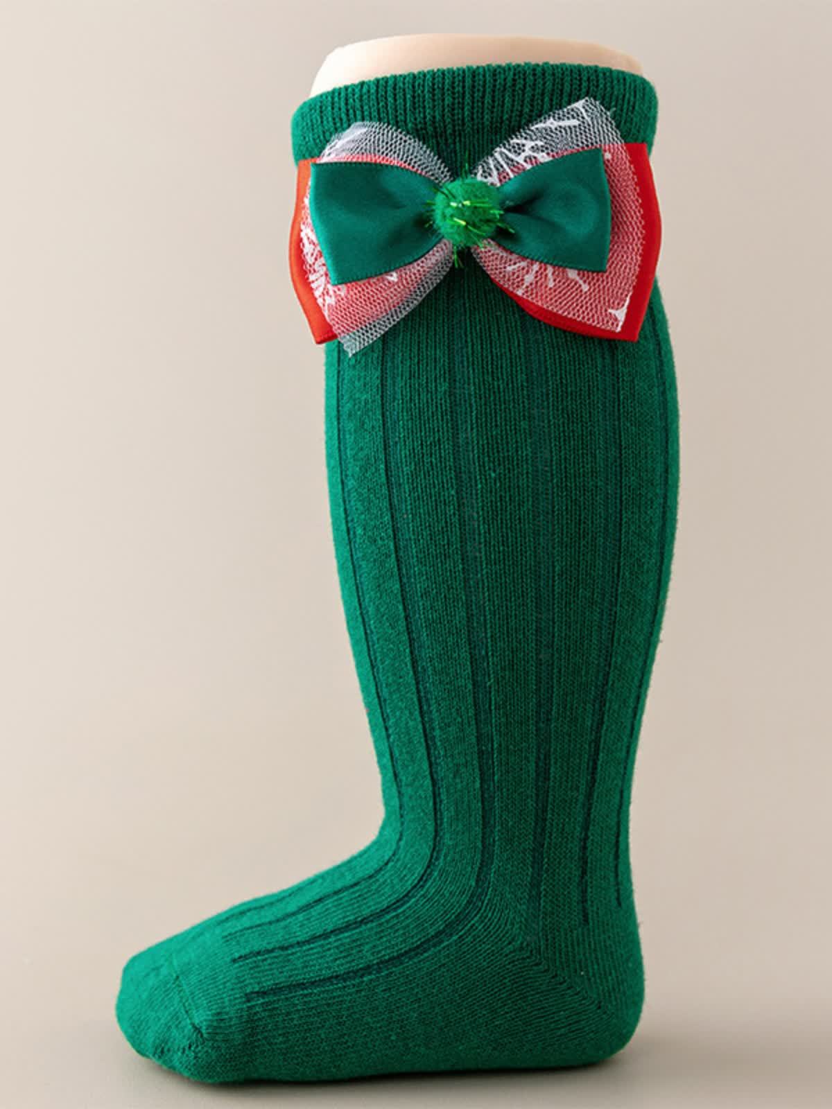 Solid With Bow Socks - image 3