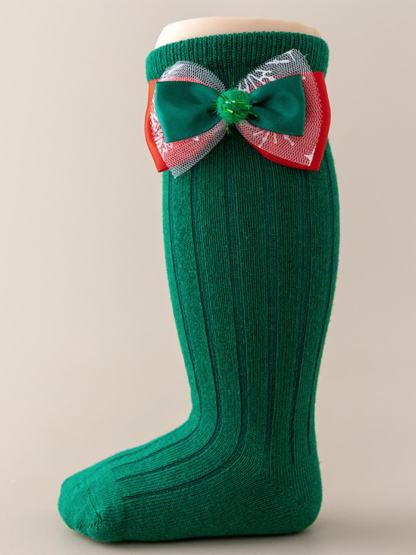 Solid With Bow Socks - image 3