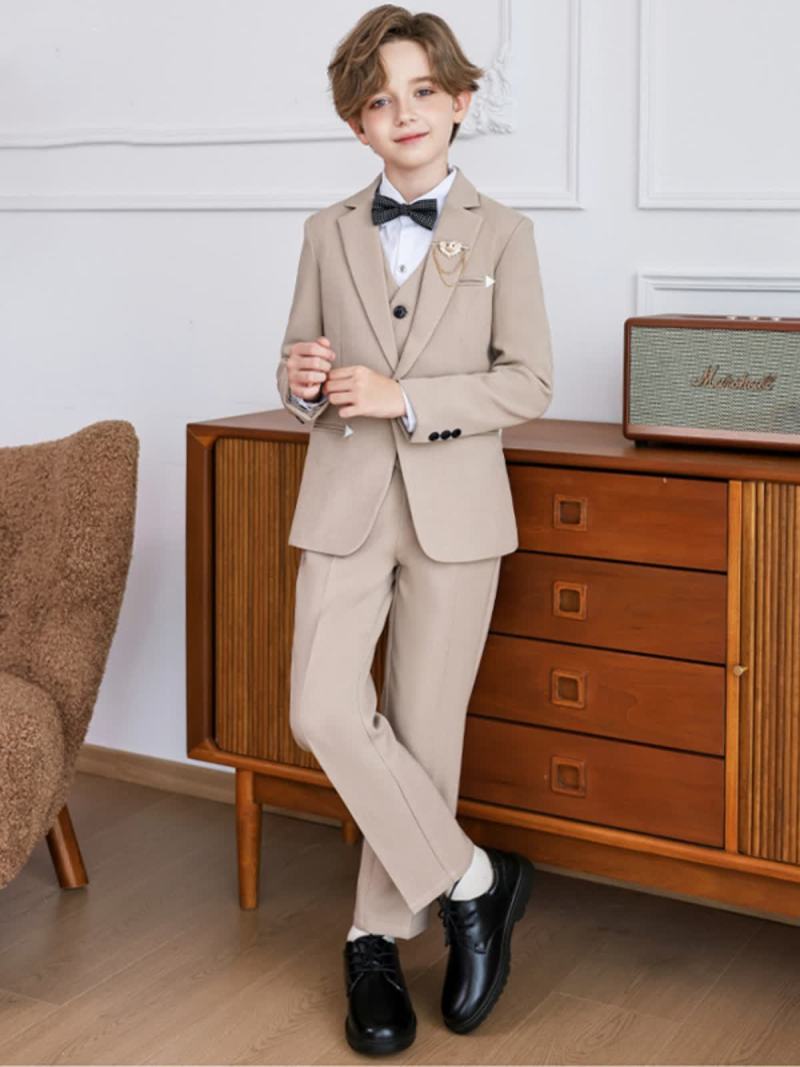 Chemical Fiber Blend Bow Long Sleeve Regular Six-piece Formal Suit - image 2