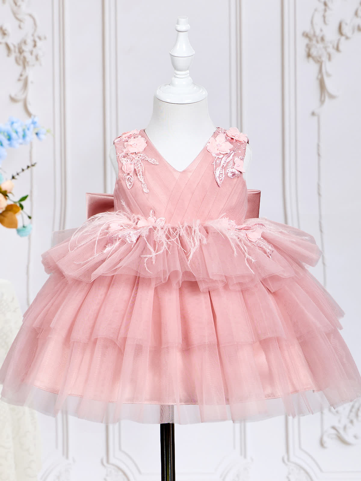 Mesh Rosette Sleeveless Midi Dresses - image 4