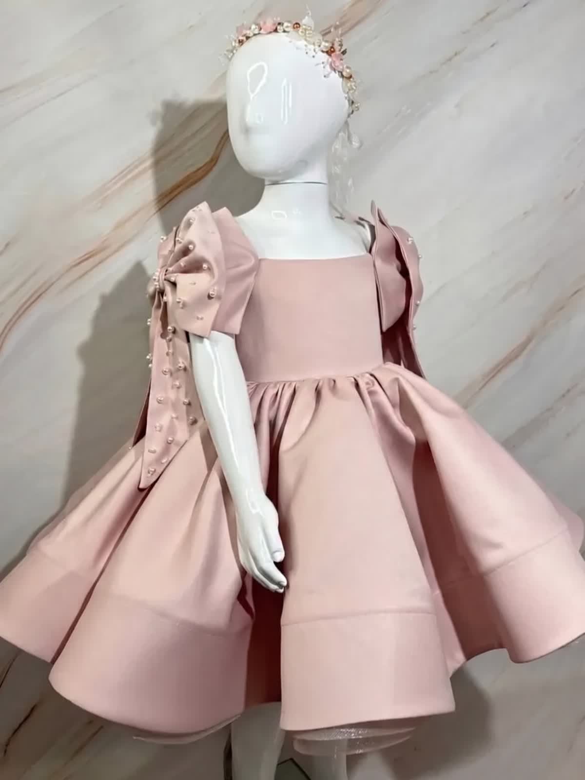Satin Bow Sleeveless Short Dresses - image 3