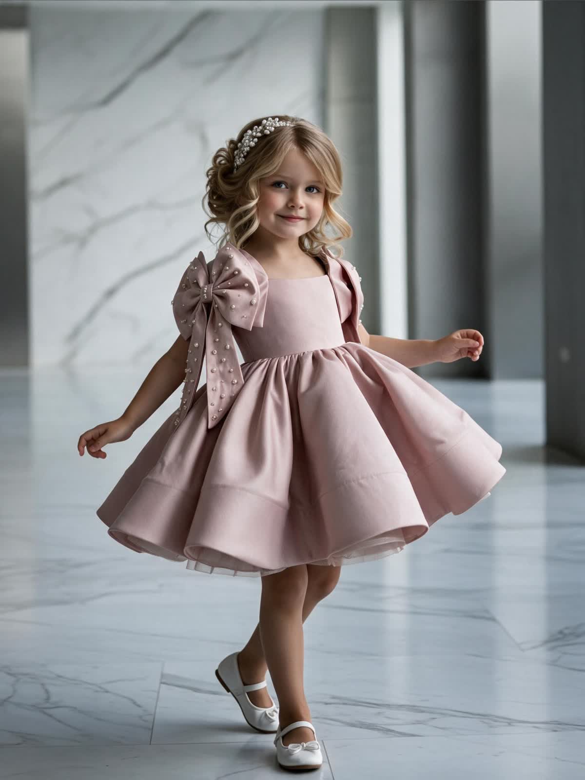 Satin Bow Sleeveless Short Dresses - image 2