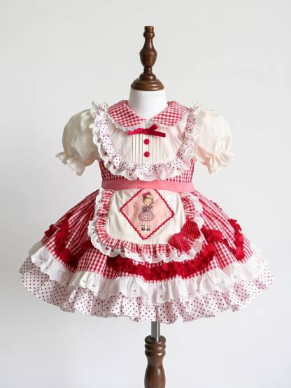 Cotton-Blend Bow Short Sleeve Short Dresses - image 5