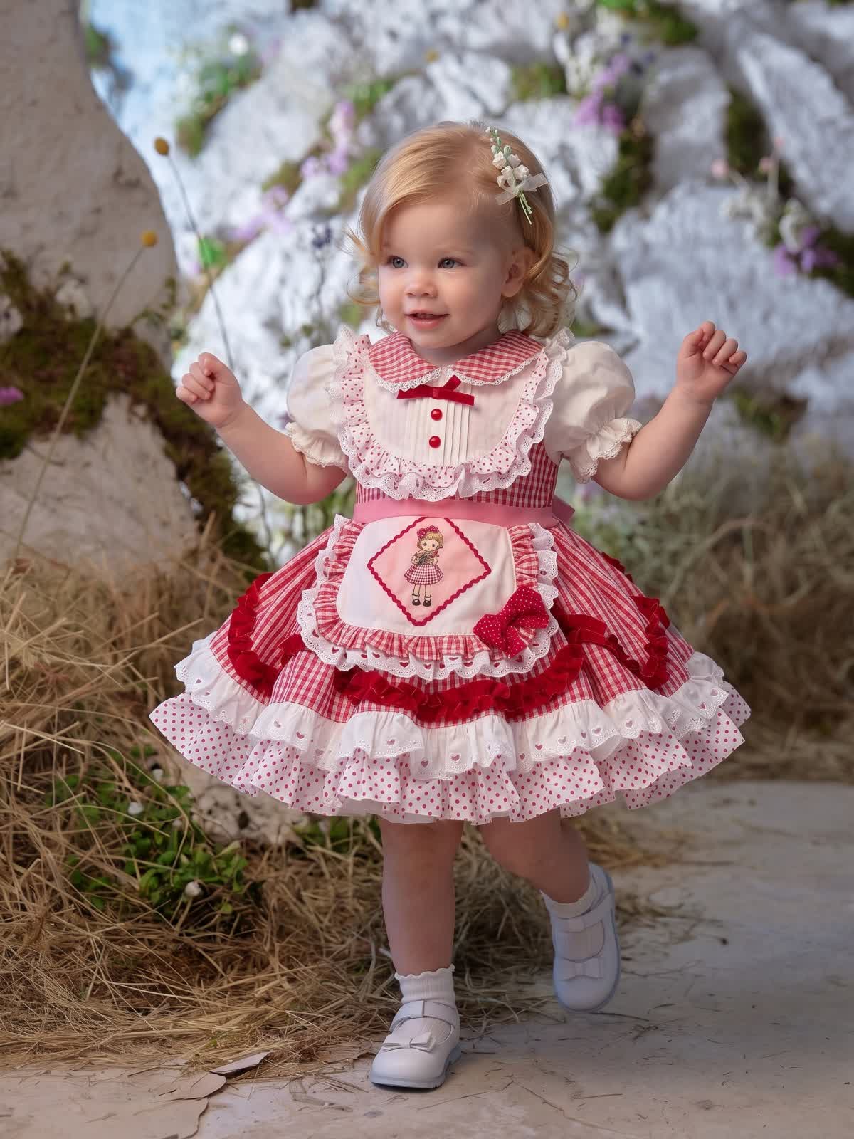 Cotton-Blend Bow Short Sleeve Short Dresses - image 3