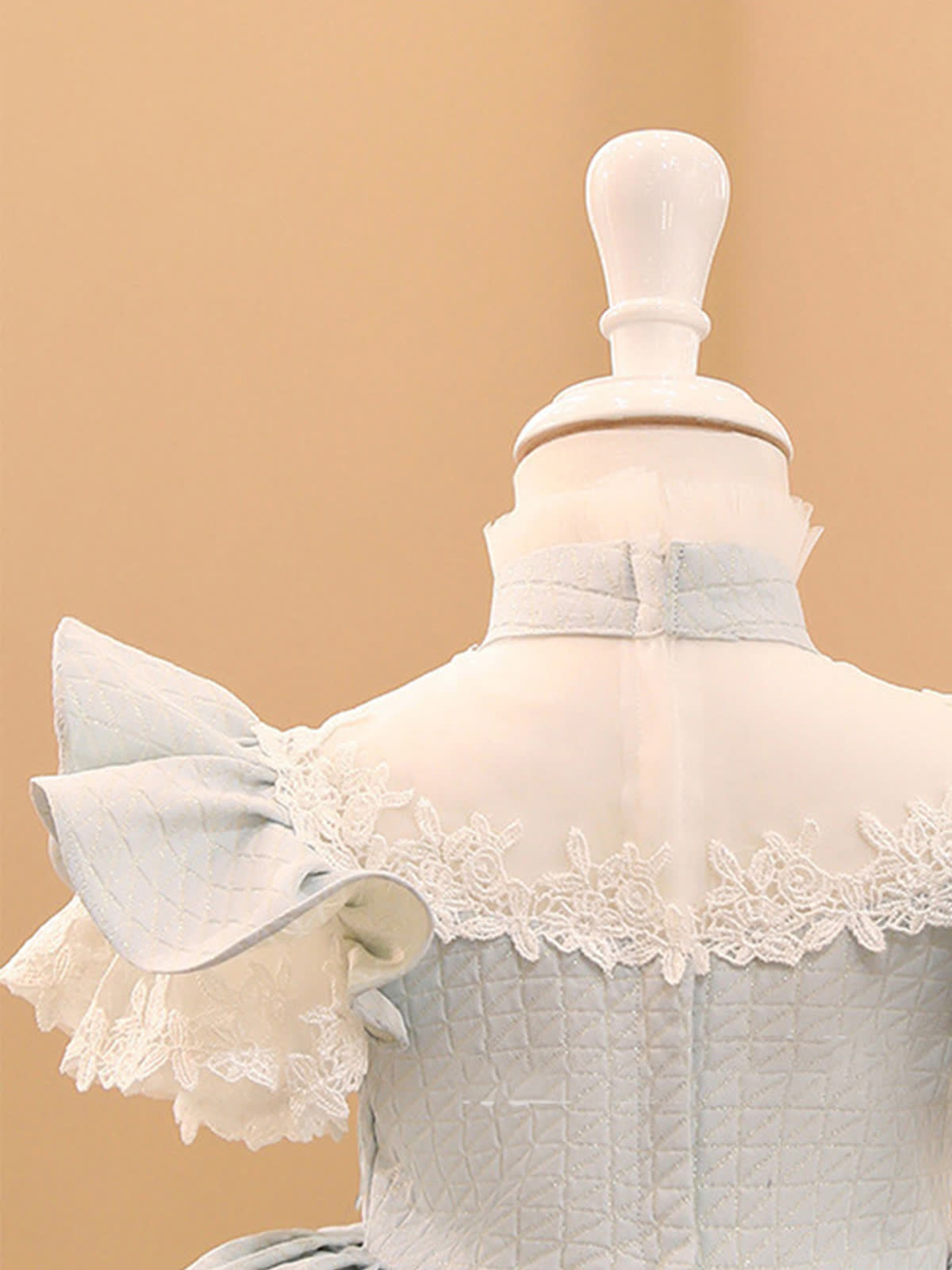 Acetate Bow Short Sleeve Short Dresses - image 7