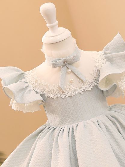 Acetate Bow Short Sleeve Short Dresses - image 6