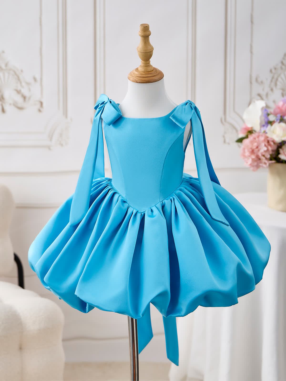 Satin Bow Sleeveless Midi Dresses - image 2