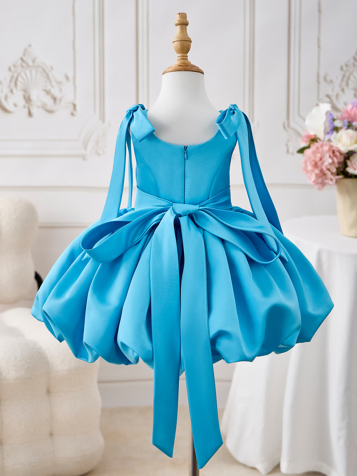 Satin Bow Sleeveless Midi Dresses - image 3