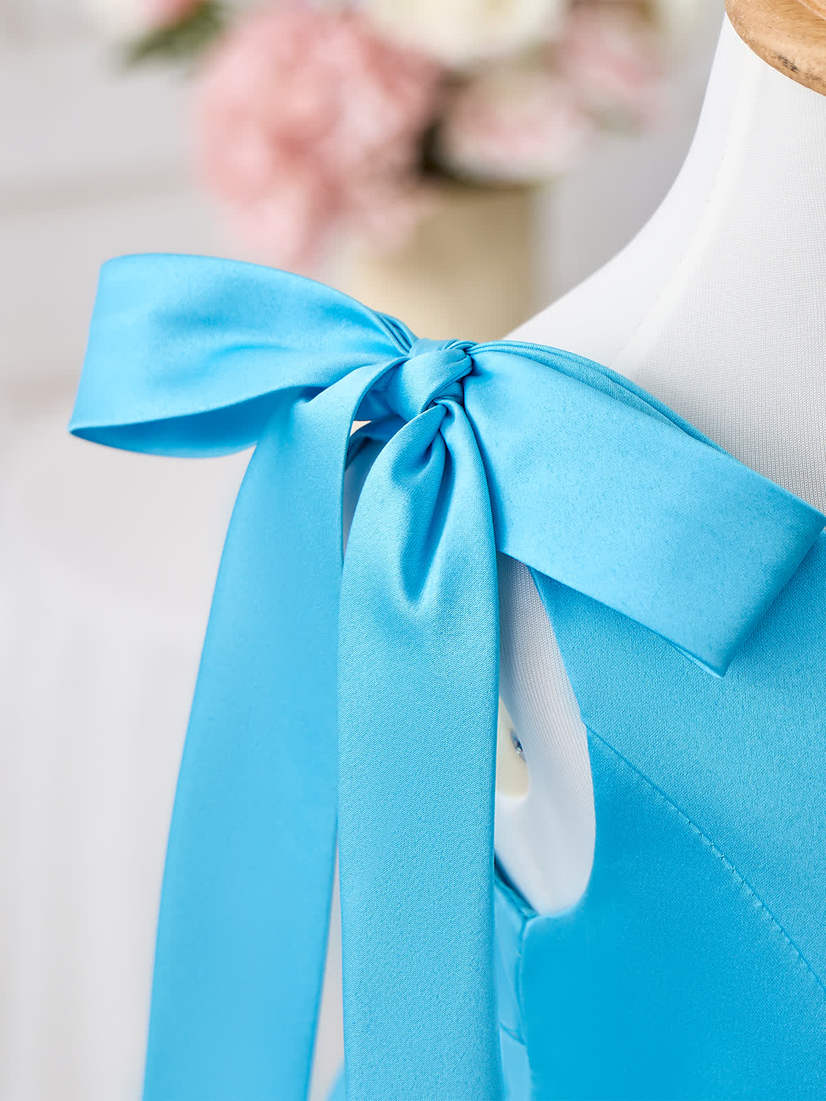 Satin Bow Sleeveless Midi Dresses - image 5