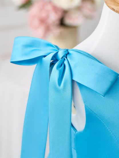 Satin Bow Sleeveless Midi Dresses - image 5