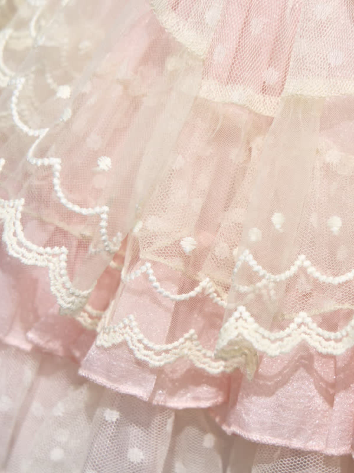 Mesh Rosette  Lace Edge Sleeveless Midi Dresses - image 8