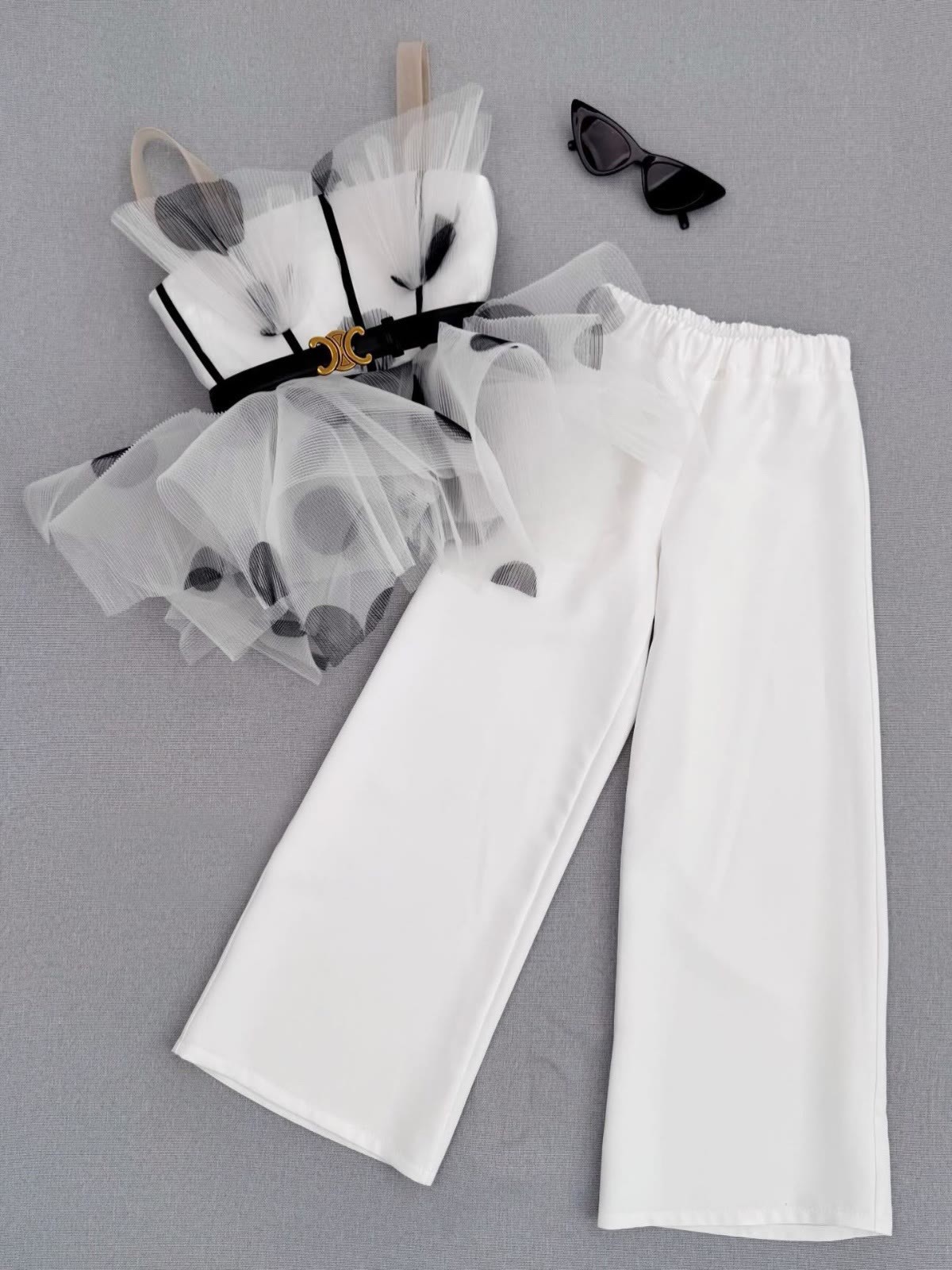 Satin Split Joint Sleeveless Long Two-piece set - image 2