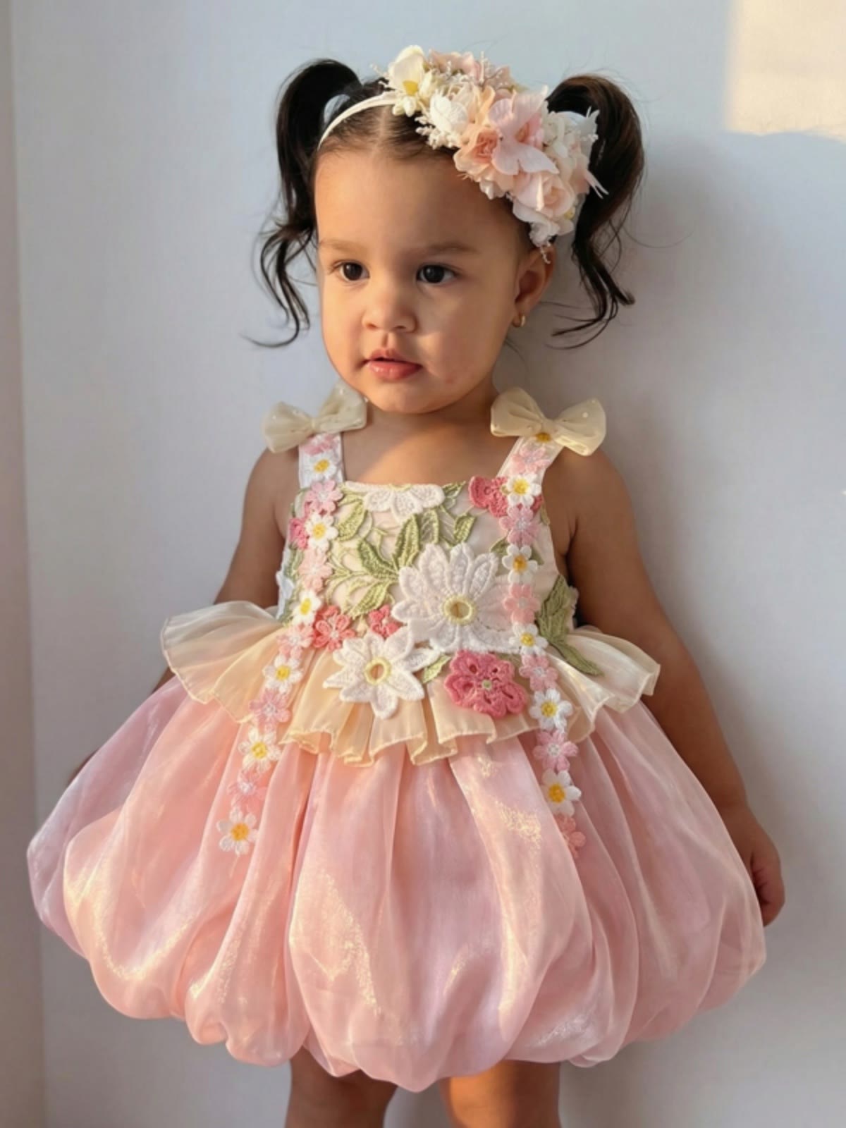 Organza Bow Embroidery Sleeveless Short Dresses - image 2