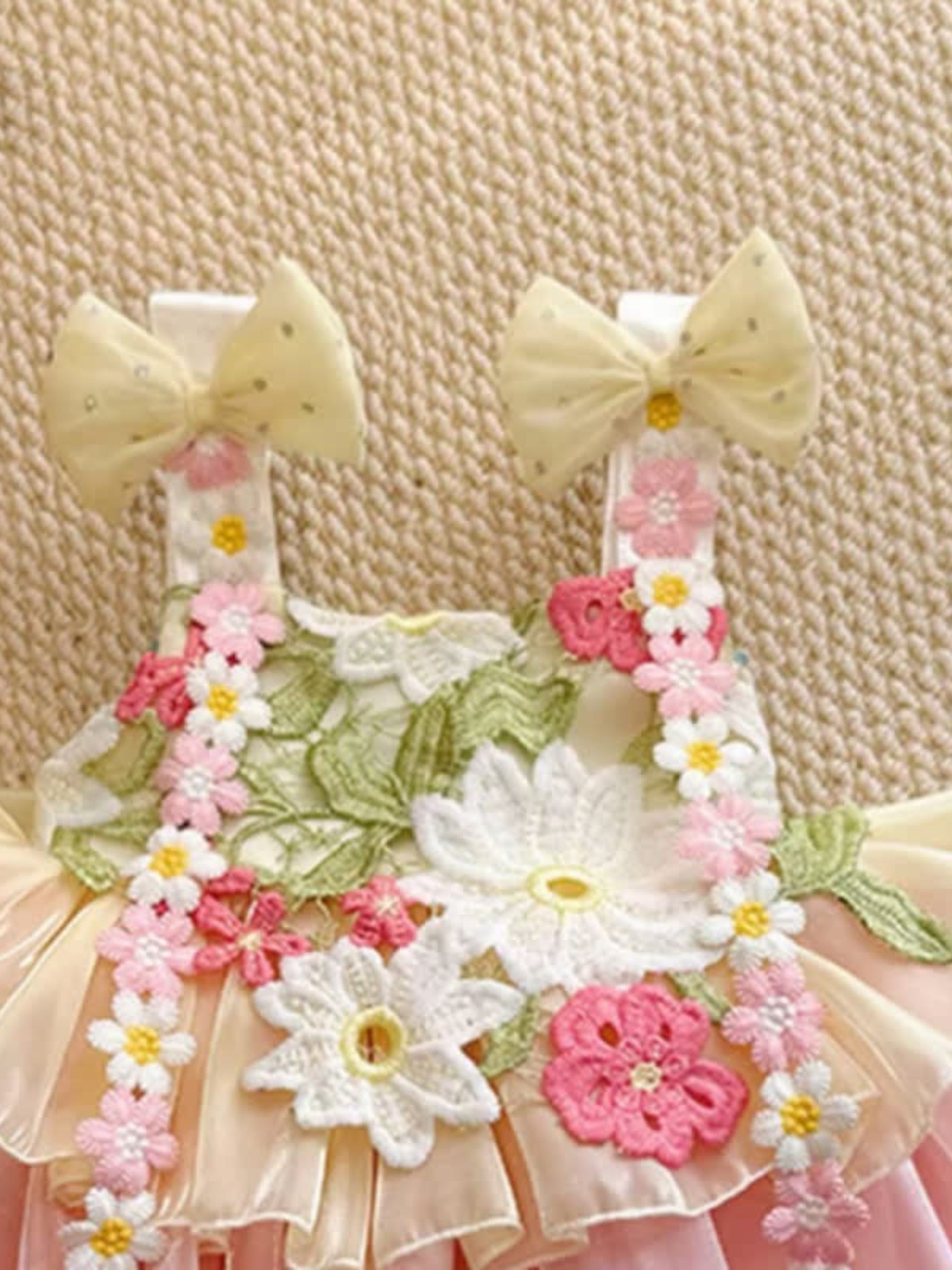 Organza Bow Embroidery Sleeveless Short Dresses - image 5