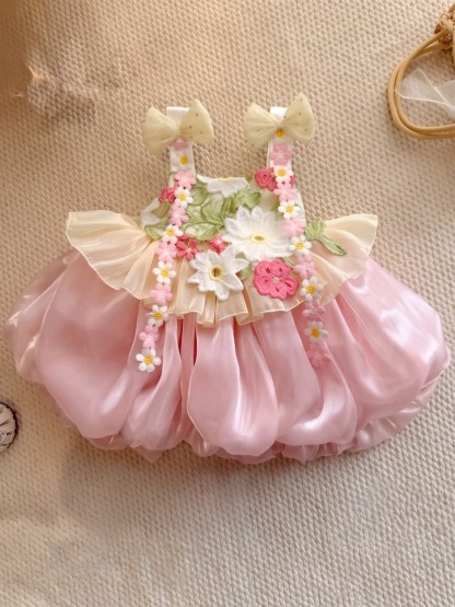 Organza Bow Embroidery Sleeveless Short Dresses - image 4