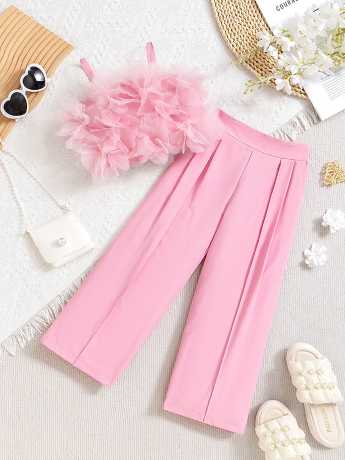 Cotton Folds Sleeveless Regular Two-piece Set - image 5