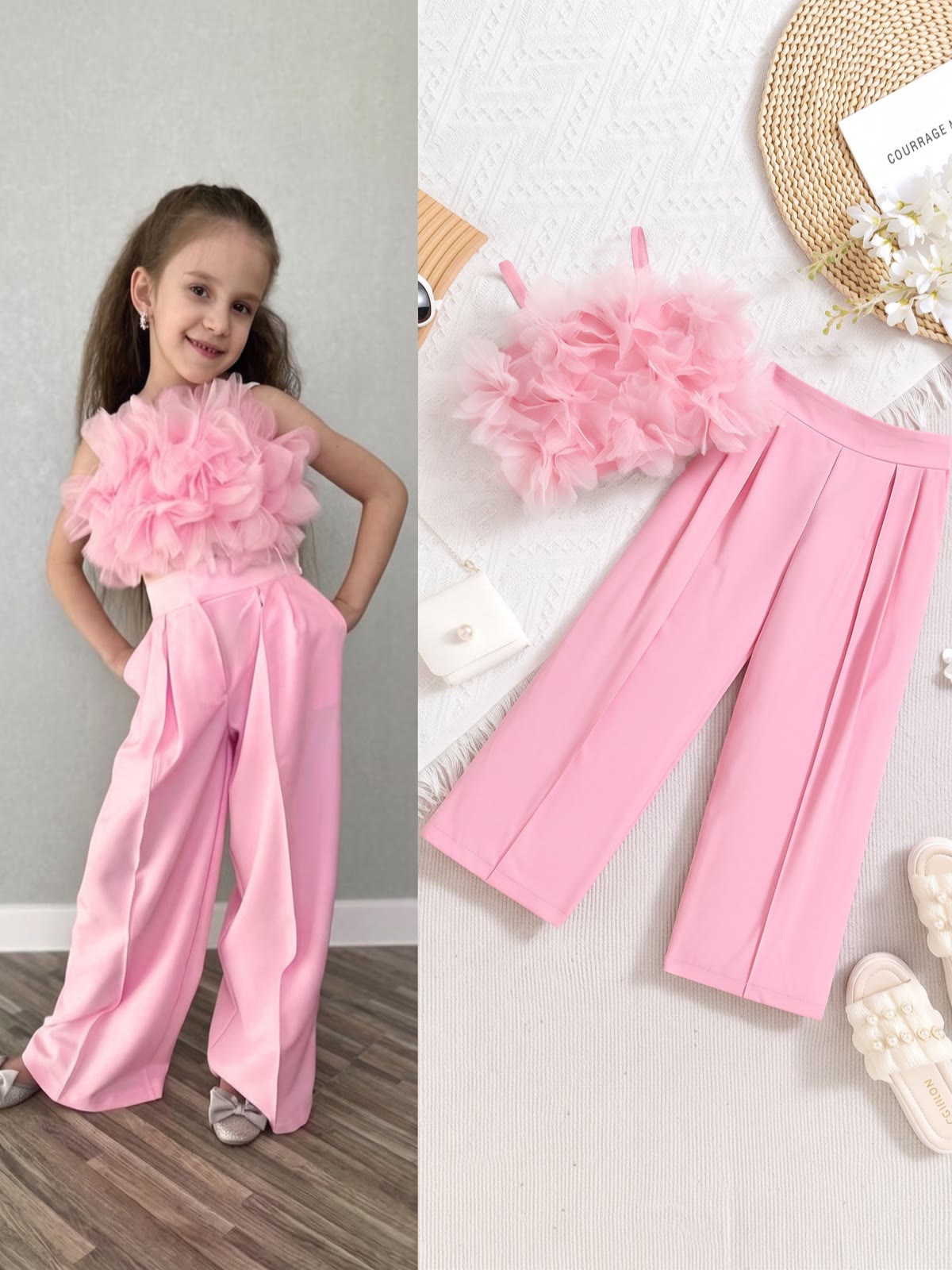Cotton Folds Sleeveless Regular Two-piece Set - image 4