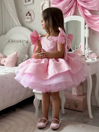 Glitter Bow Sleeveless Midi Dresses - image 3