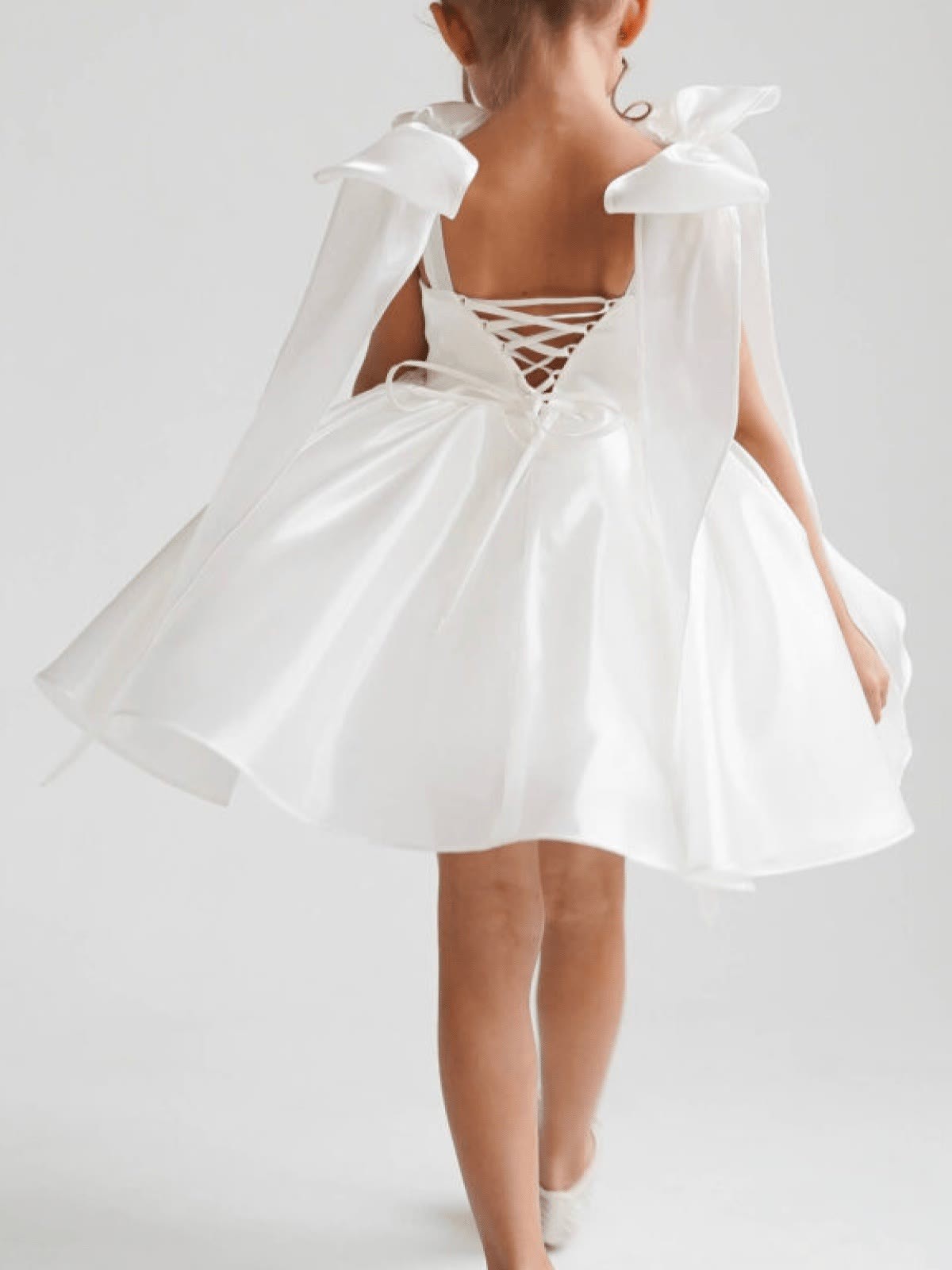 Satin Bow Sleeveless Short Dresses - image 2