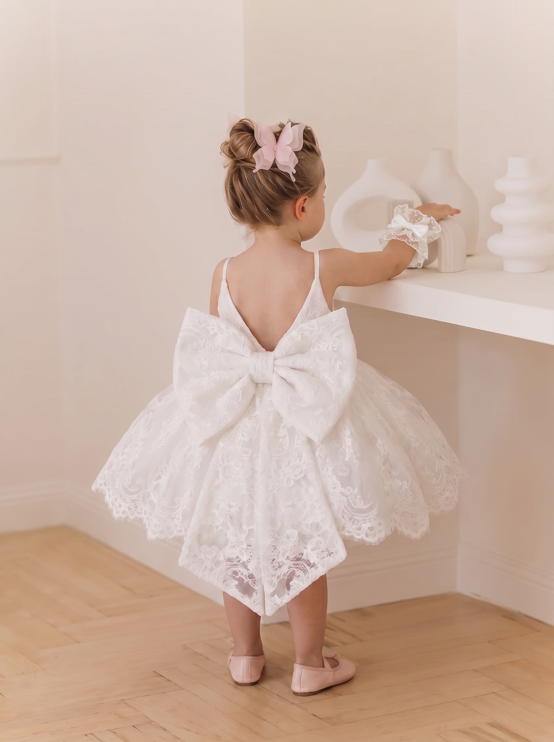 Lace Bow Sleeveless Midi Dresses - image 4