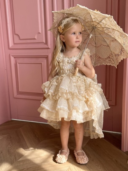Organza Bow Short Sleeve Short Dresses - image 4