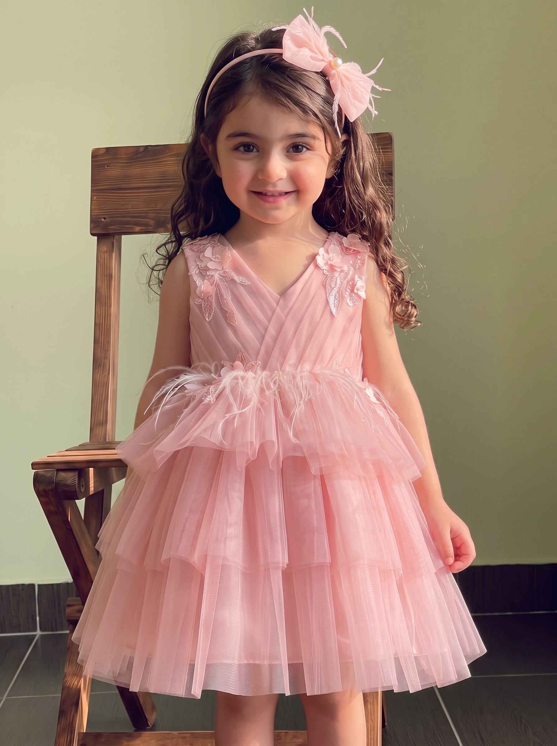 Mesh Rosette Sleeveless Midi Dresses - image 3
