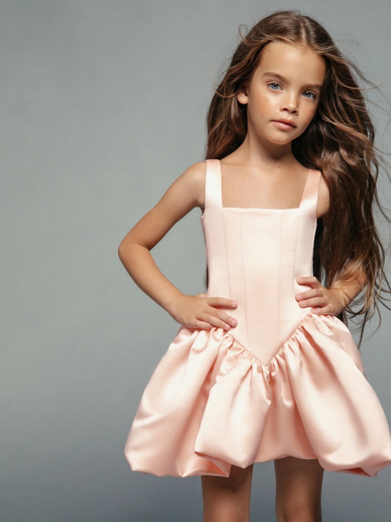 Chemical Fiber Blend Ruched Sleeveless Short Dresses - Pink - 150cm - image 1