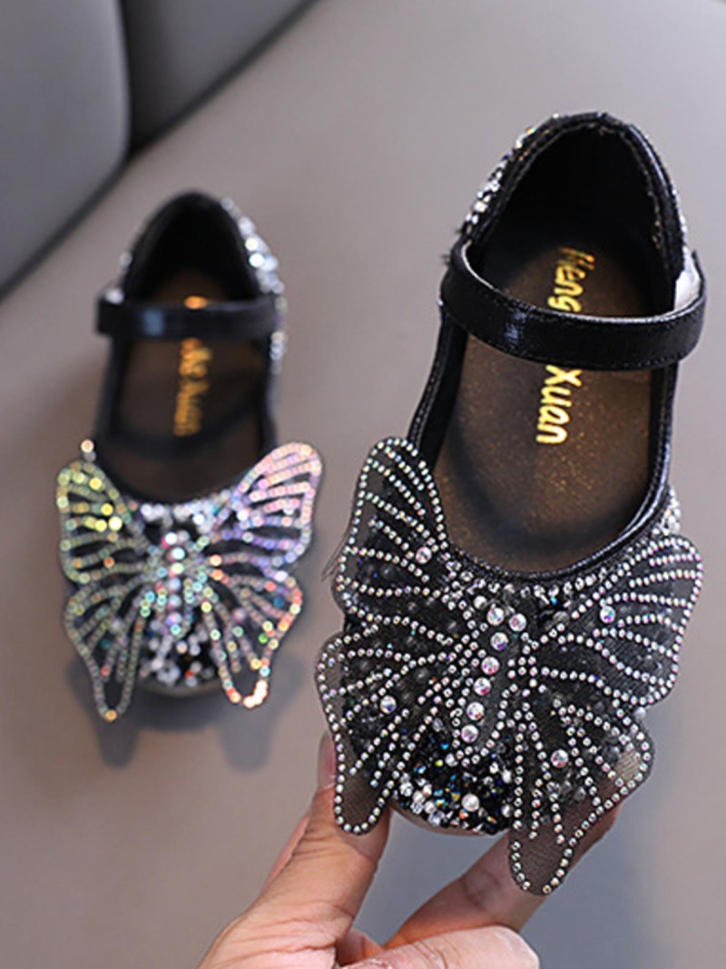 Solid Rhinestones Round Toe Mary Janes - Black - 22.9cm - image 1