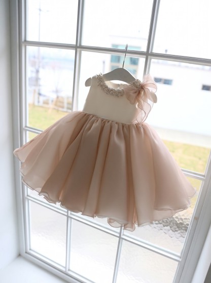 Organza Pearl Bow Sleeveless Midi Dresses - image 3