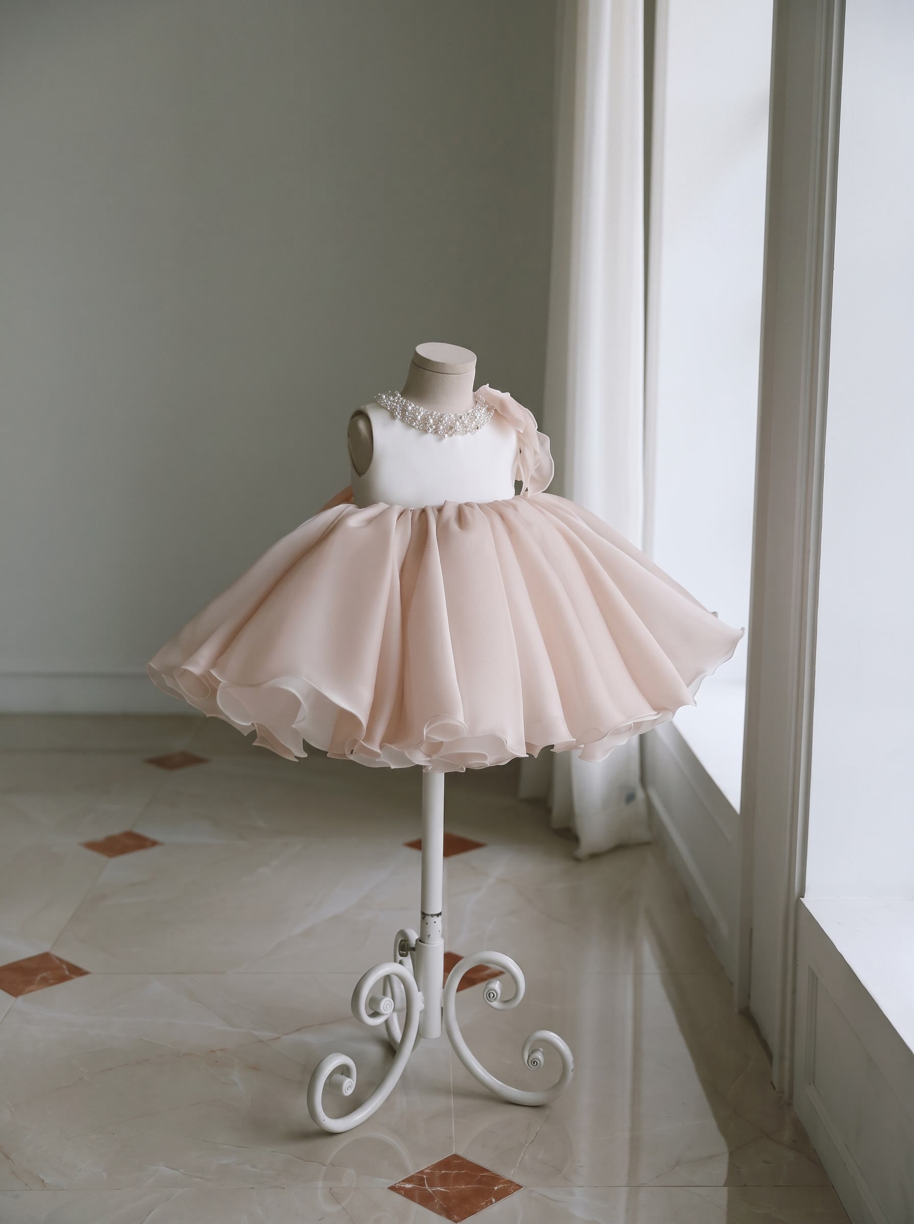 Organza Pearl Bow Sleeveless Midi Dresses - image 2