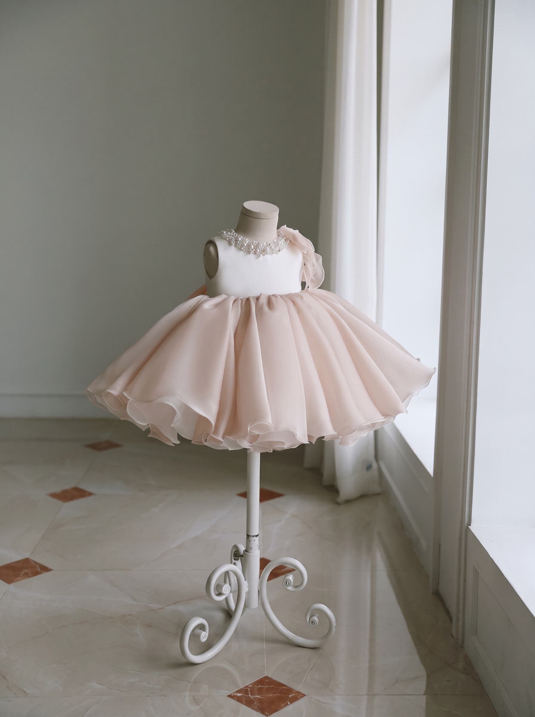 Organza Pearl Bow Sleeveless Midi Dresses - image 2