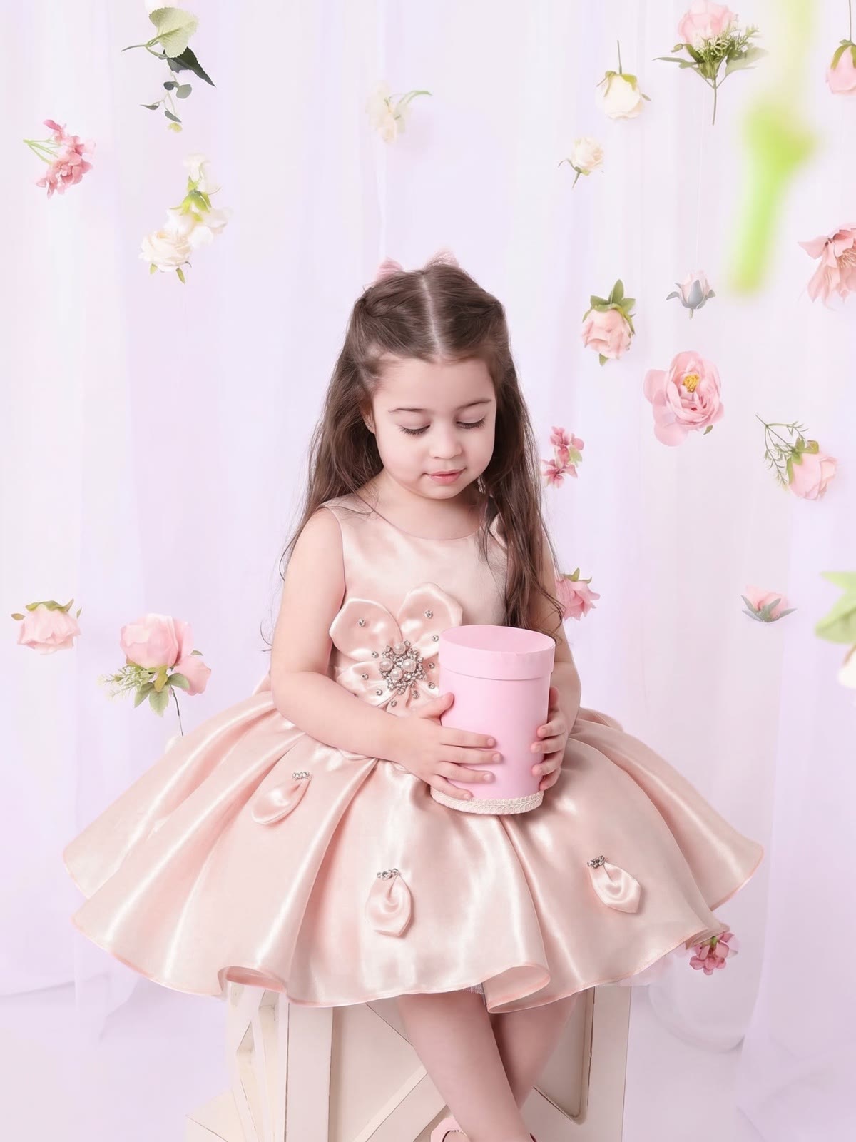Satin Rosette Sleeveless Short Dresses - image 4