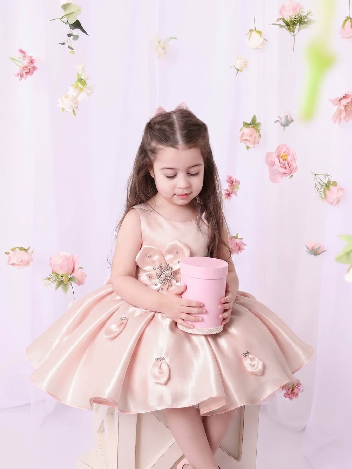 Satin Rosette Sleeveless Short Dresses - image 4