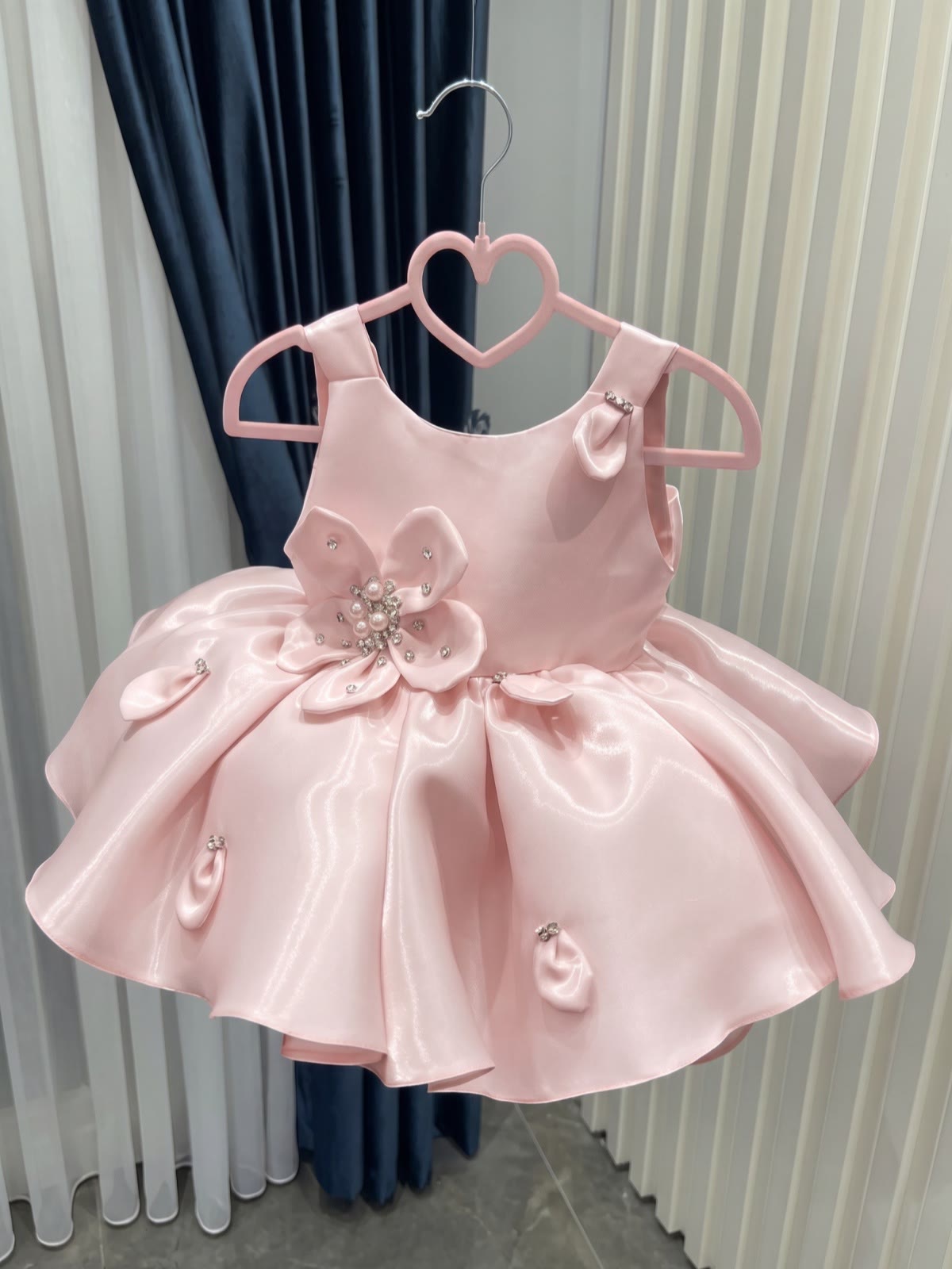 Satin Rosette Sleeveless Short Dresses - image 2