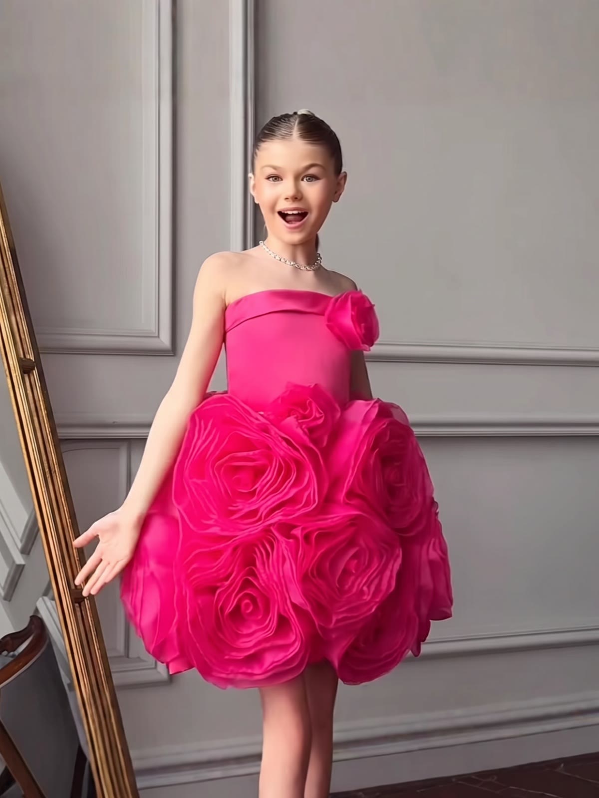 Satin Rosette Sleeveless Short Dresses - image 3