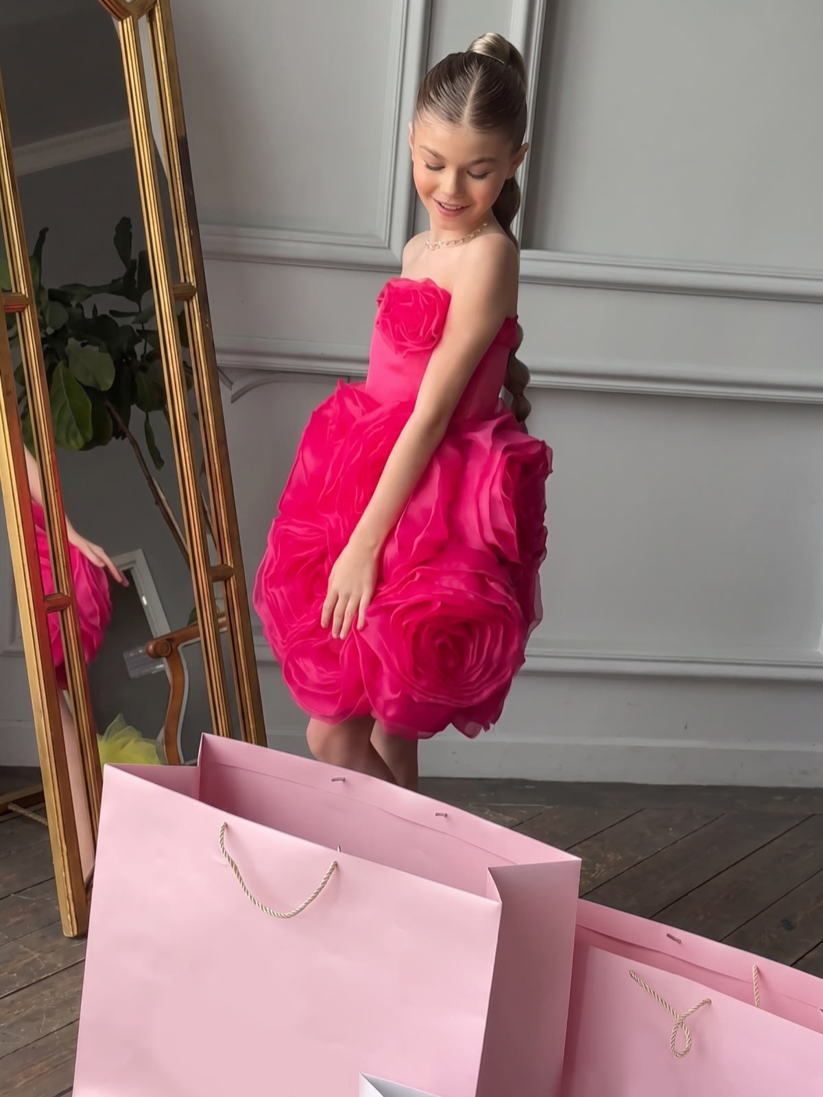 Satin Rosette Sleeveless Short Dresses - image 5