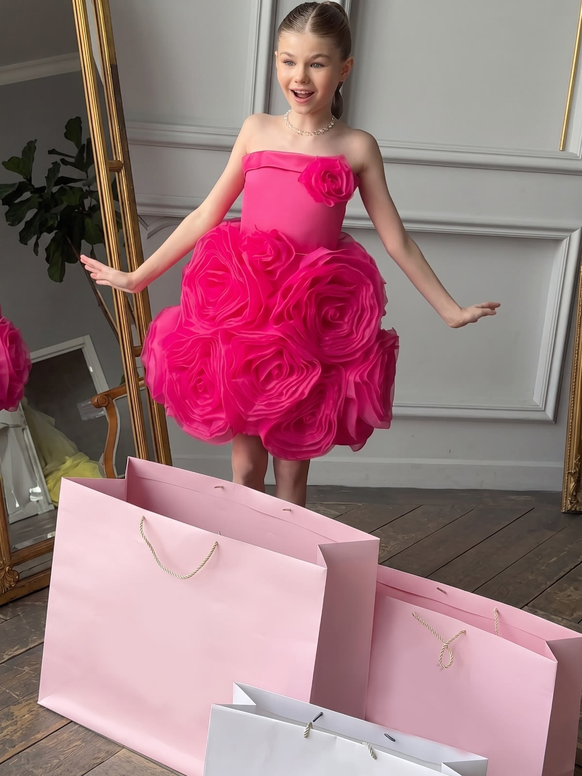 Satin Rosette Sleeveless Short Dresses - image 4