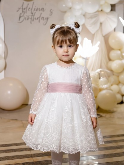 Mesh Bow Short Sleeve Short Dresses - image 3