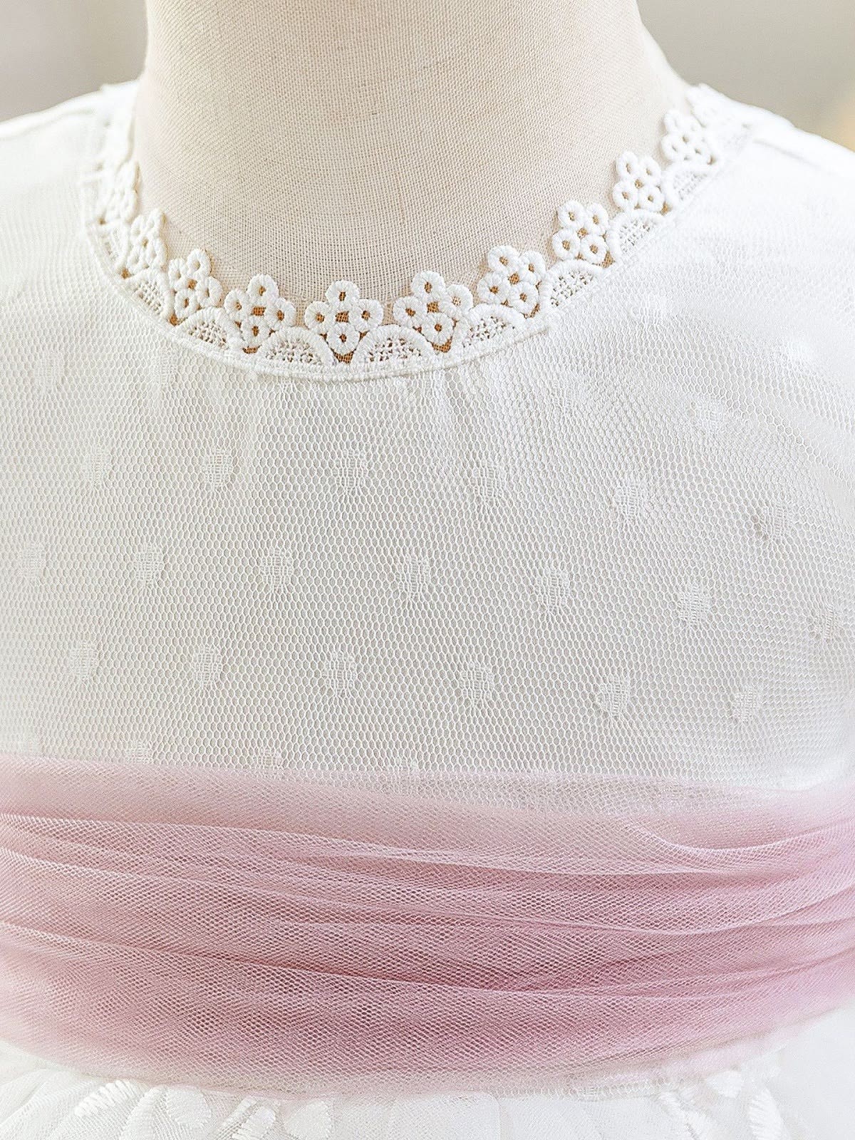 Mesh Bow Short Sleeve Short Dresses - image 6