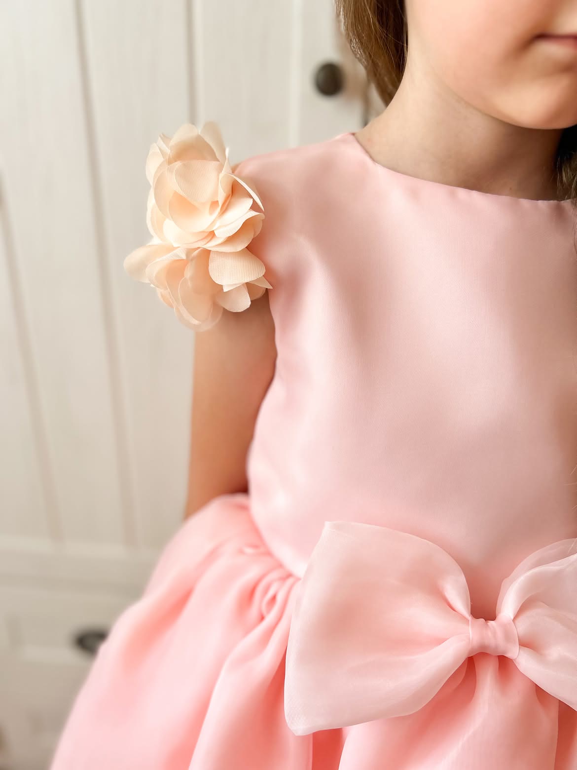 Organza Rosette Short Sleeve Midi Dresses - image 4