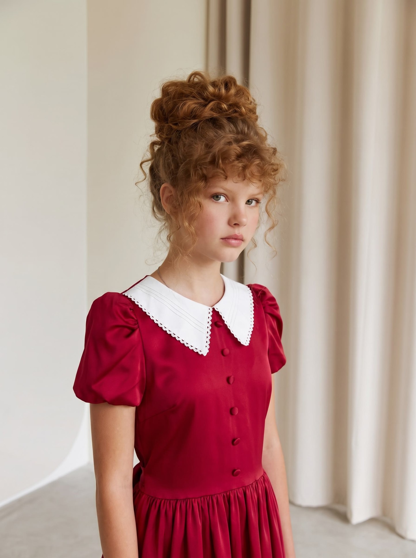 Satin Bow Short Sleeve Short Dresses - image 4