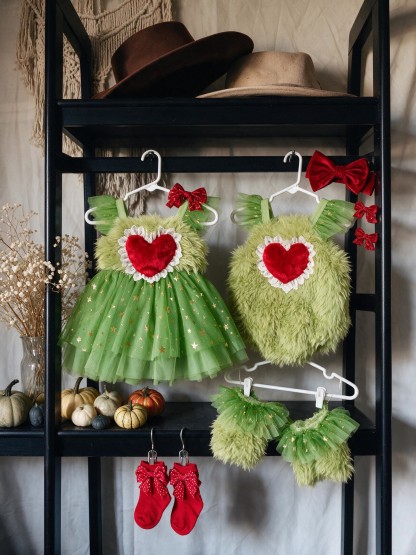 Fluff/Granular Fleece Fabric Split Joint Cap Sleeve Short Bodysuit With Leg Warmers No Accessories Included - image 4