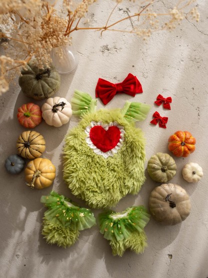 Fluff/Granular Fleece Fabric Split Joint Cap Sleeve Short Bodysuit With Leg Warmers No Accessories Included - image 2