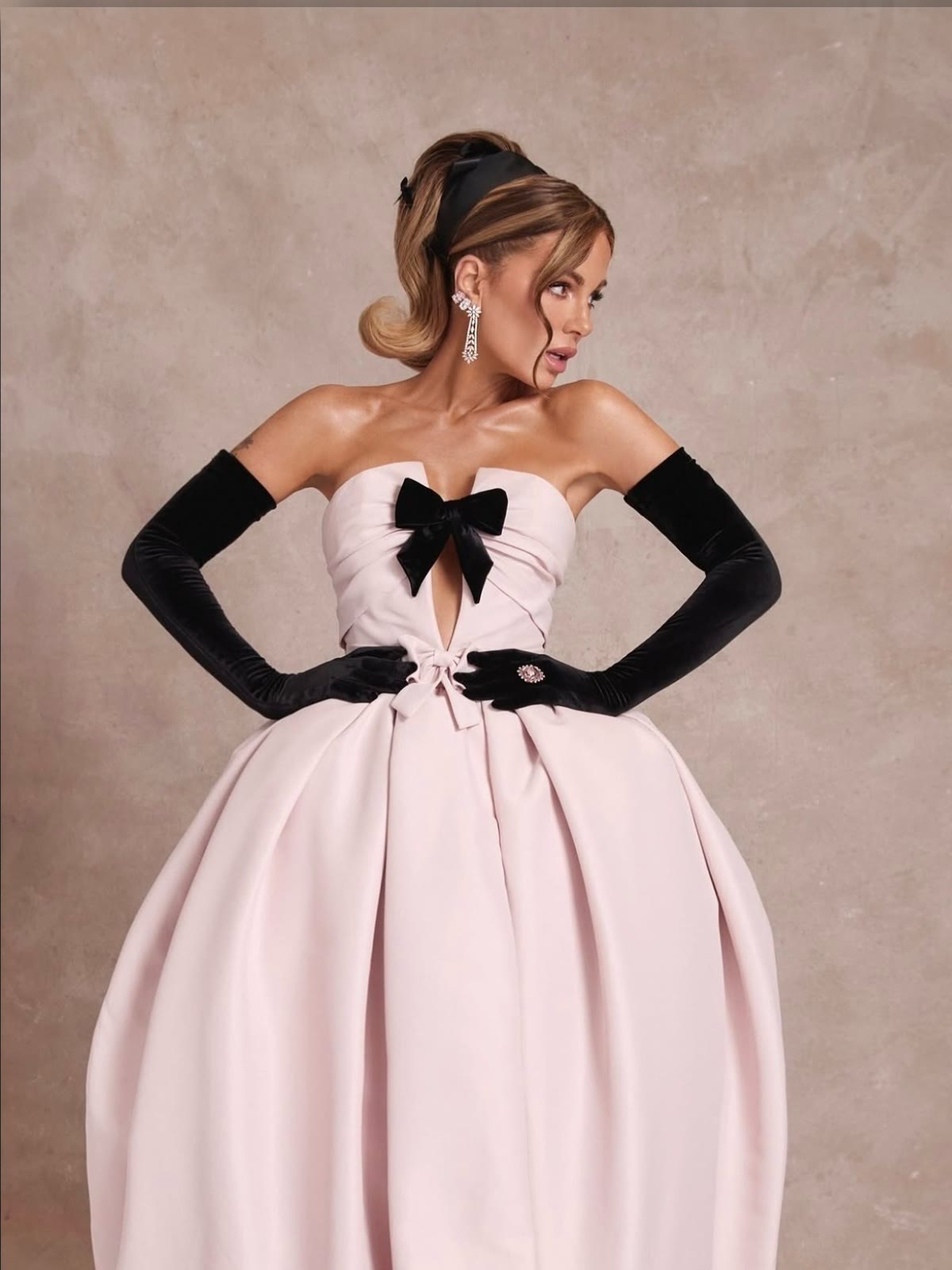 Women Satin Bow Sleeveless Maxi Dresses Without Gloves - image 4