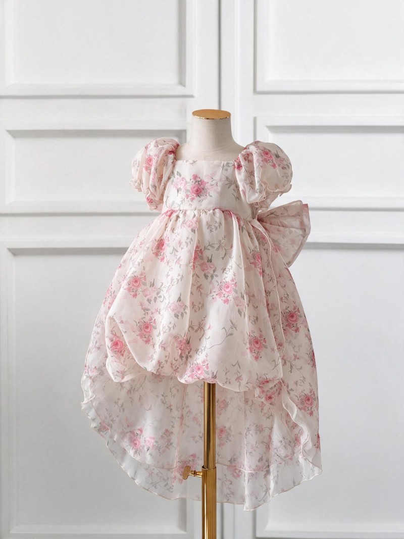 Chemical Fiber Blend Bow Short Sleeve Midi Dresses - image 2