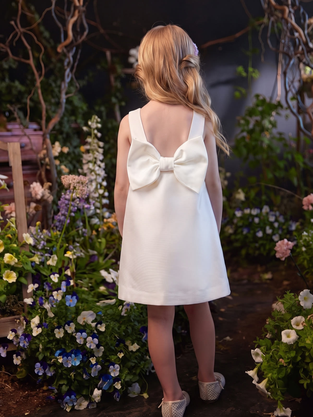 Satin Bow Sleeveless Short Dresses - image 6