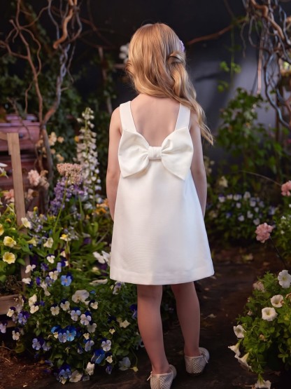 Satin Bow Sleeveless Short Dresses - image 6