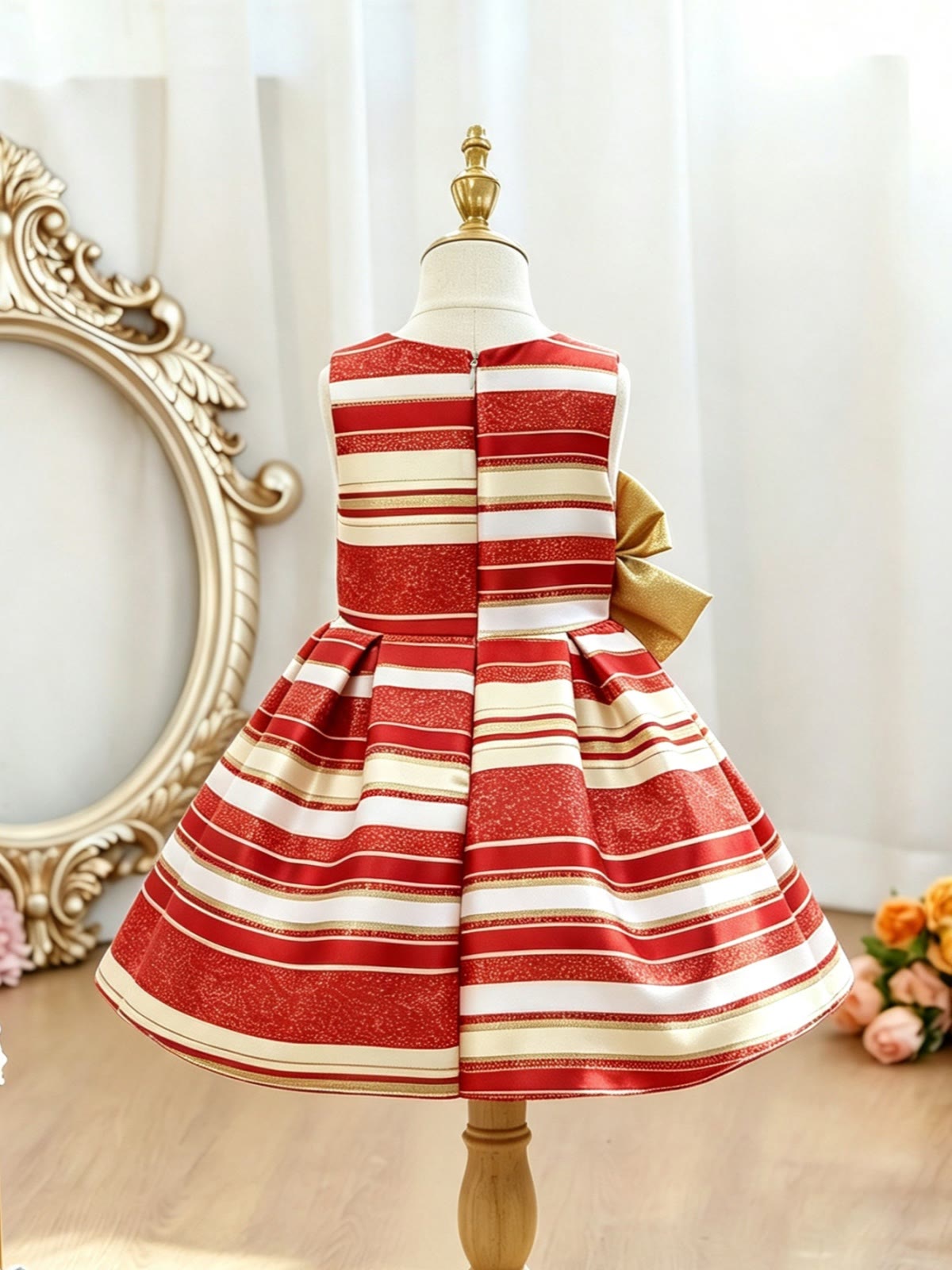 Satin Bow Sleeveless Short Dresses - image 7