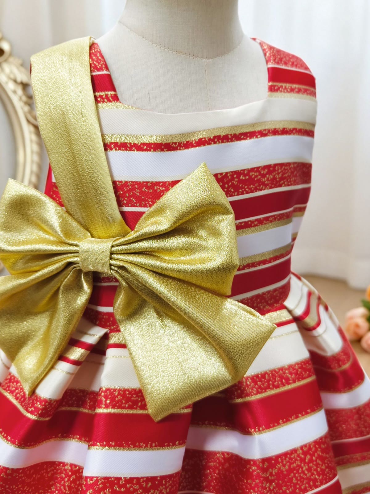 Satin Bow Sleeveless Short Dresses - image 8
