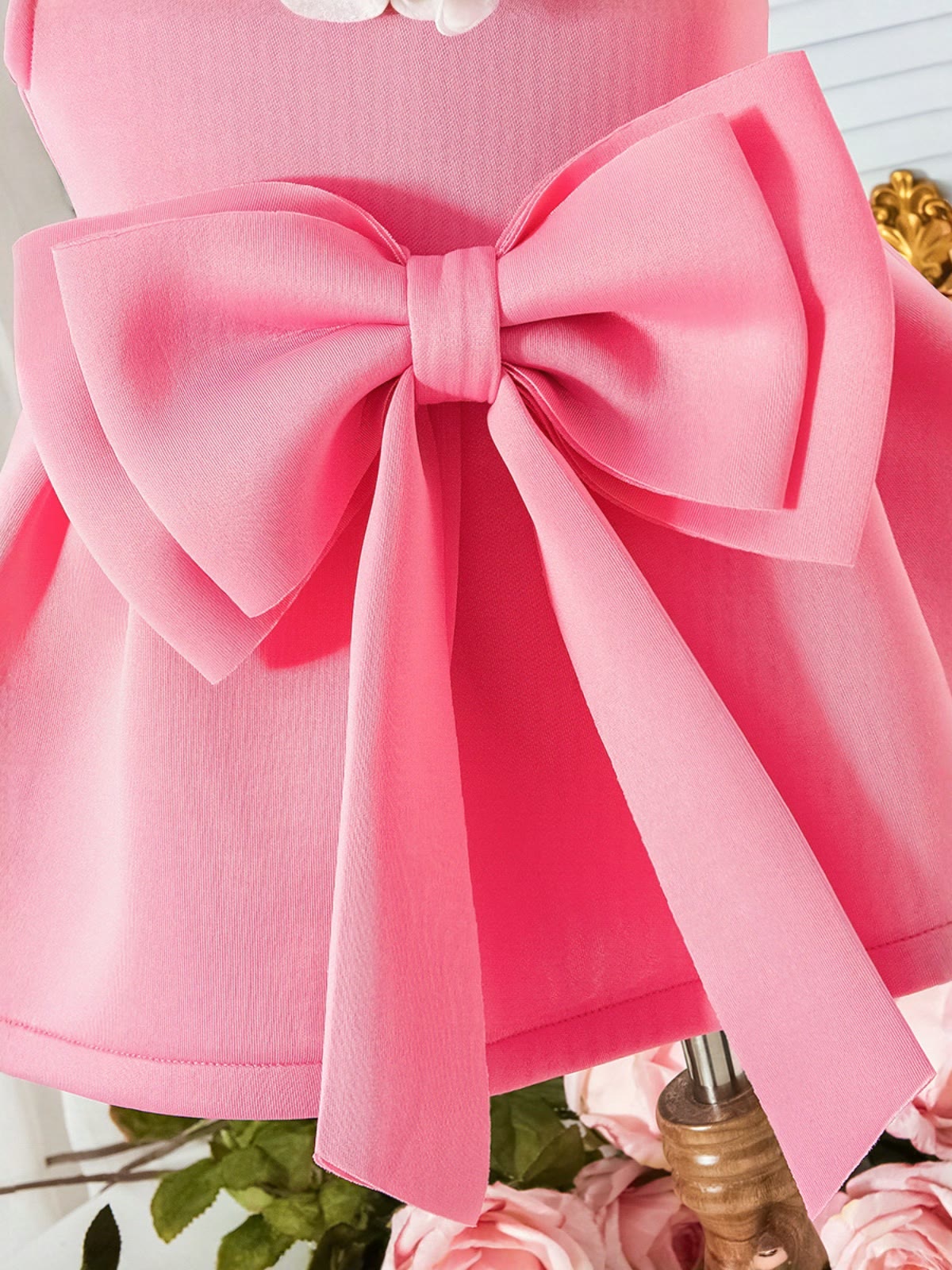 SCUBA KNIT Bow Sleeveless Midi Dresses - image 4